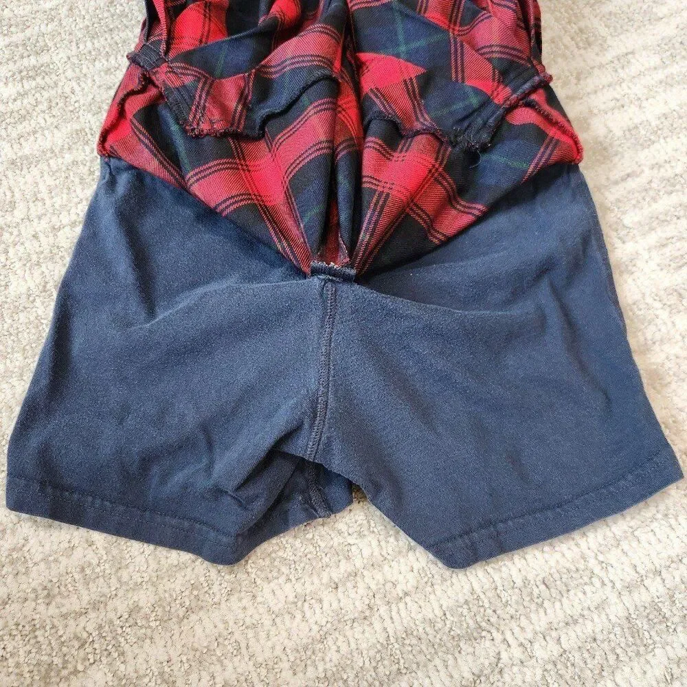 Lands' End girls pleat plaid uniform skirt skort red size 8